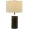 Black Marble Thick Stand Table Lamp with Drum Shade 15" x 15" x 24"